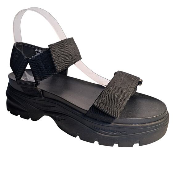 H&M DIVIDED Black Lug Platform Sandals Size EU 41 / US 9.5-10 - Picture 1 of 15
